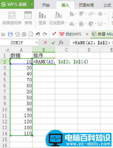 excel中rank函数的使用方法