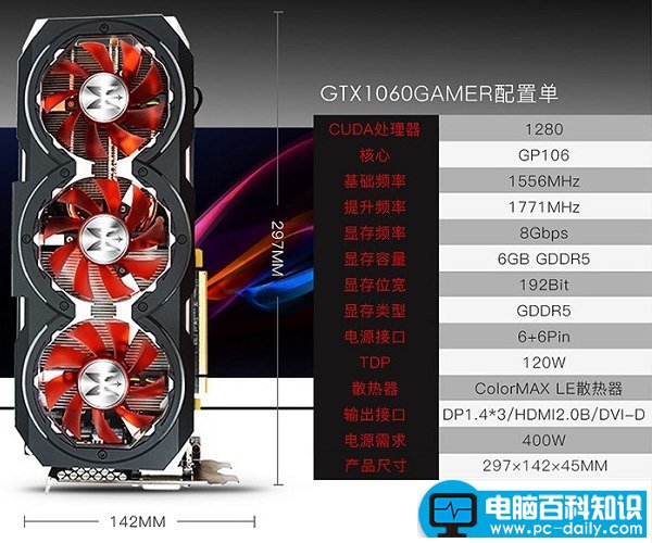 影驰GTX 1060 GAMER显卡